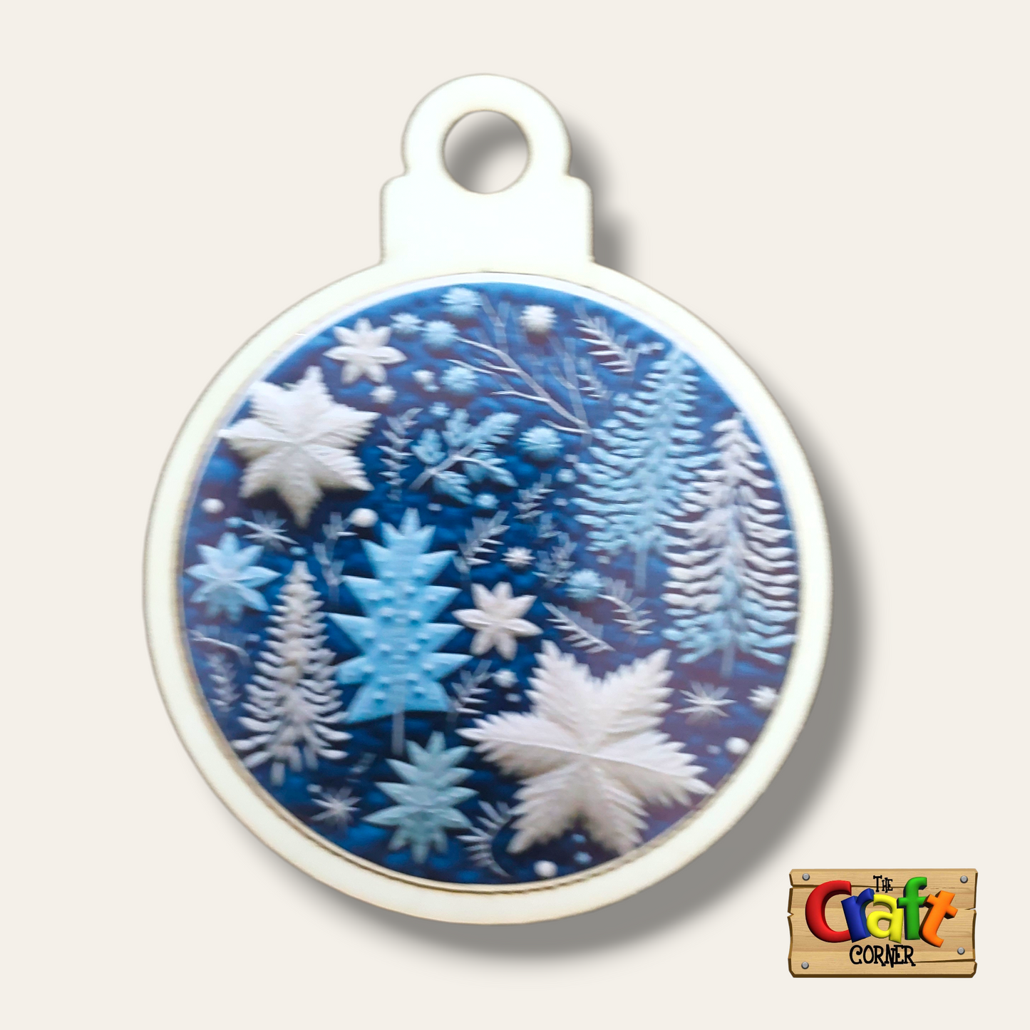Ornament: Wooden vintage (2D) (blue)