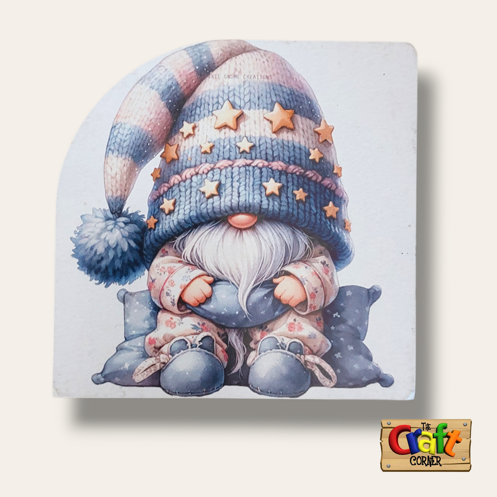 Coaster: Wooden 2D printed Christmas coaster set (Santas 3)