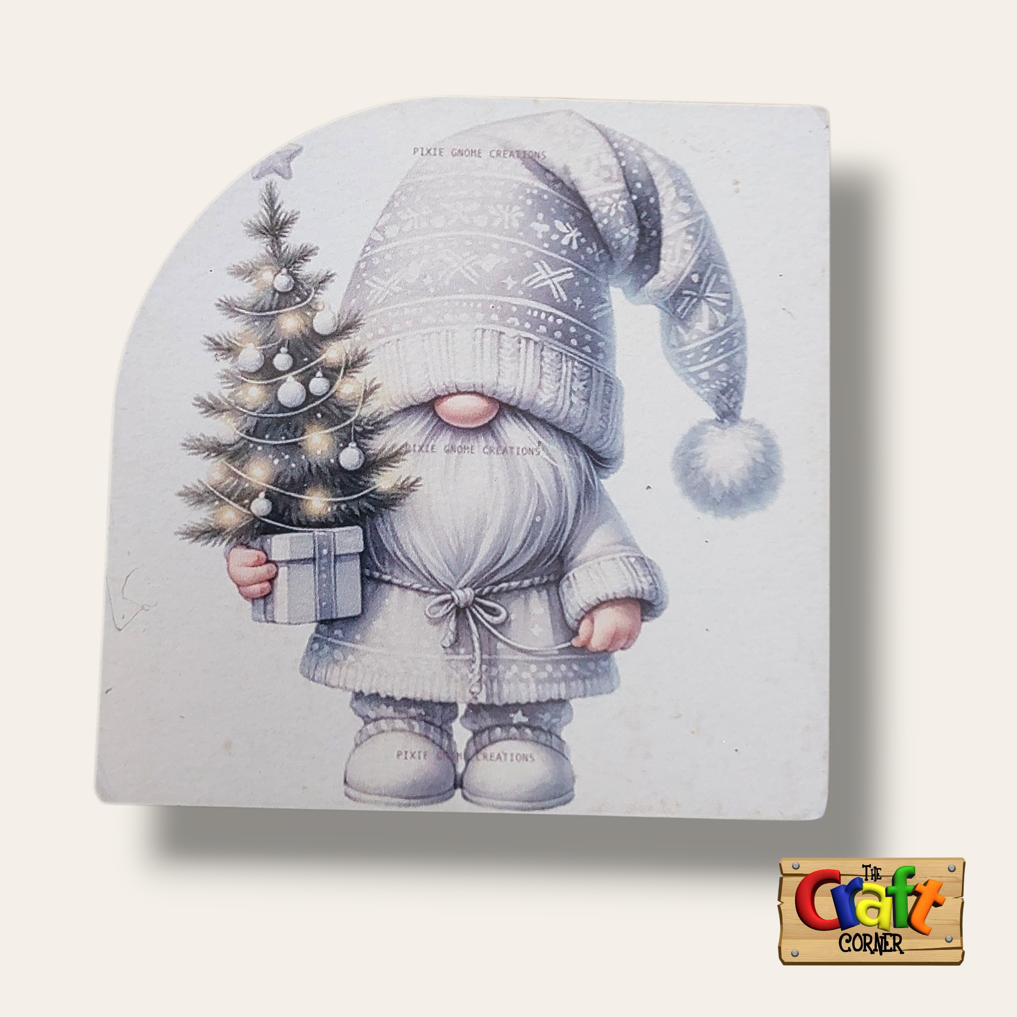 Coaster: Wooden 2D printed Christmas coaster set (Santas 3)