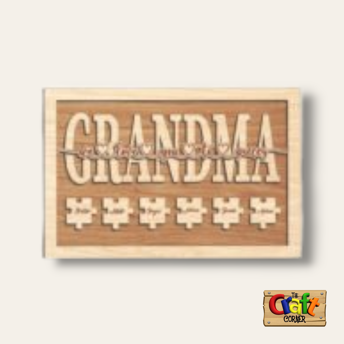 Stand: Mum puzzle pieces wooden sign