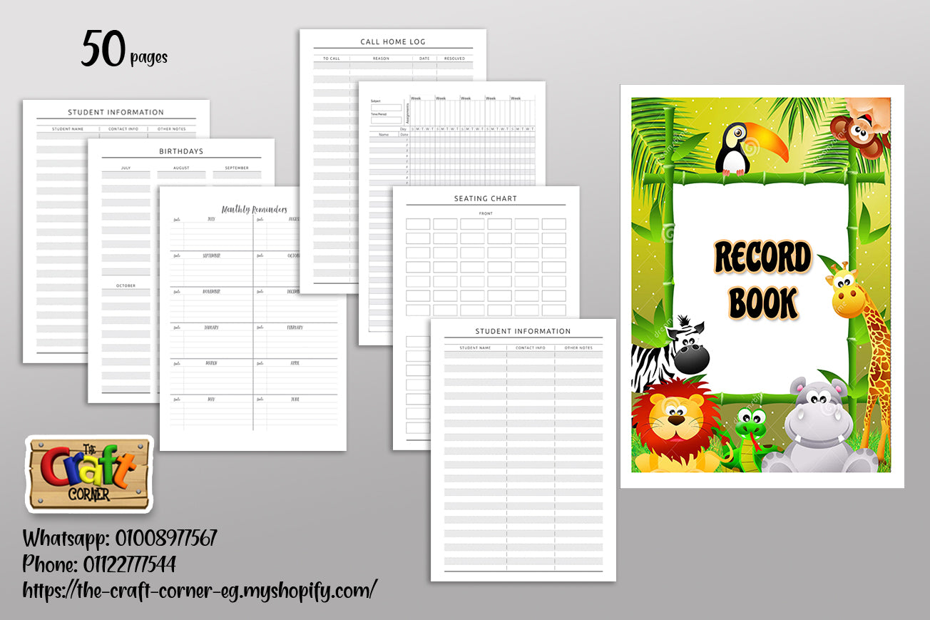 Animals theme record book