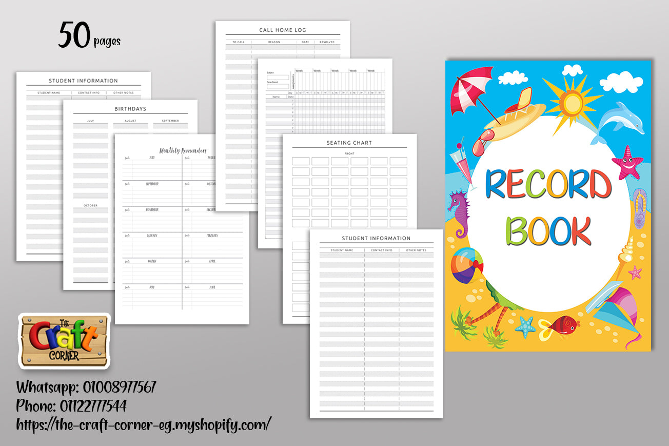 Beach theme record book