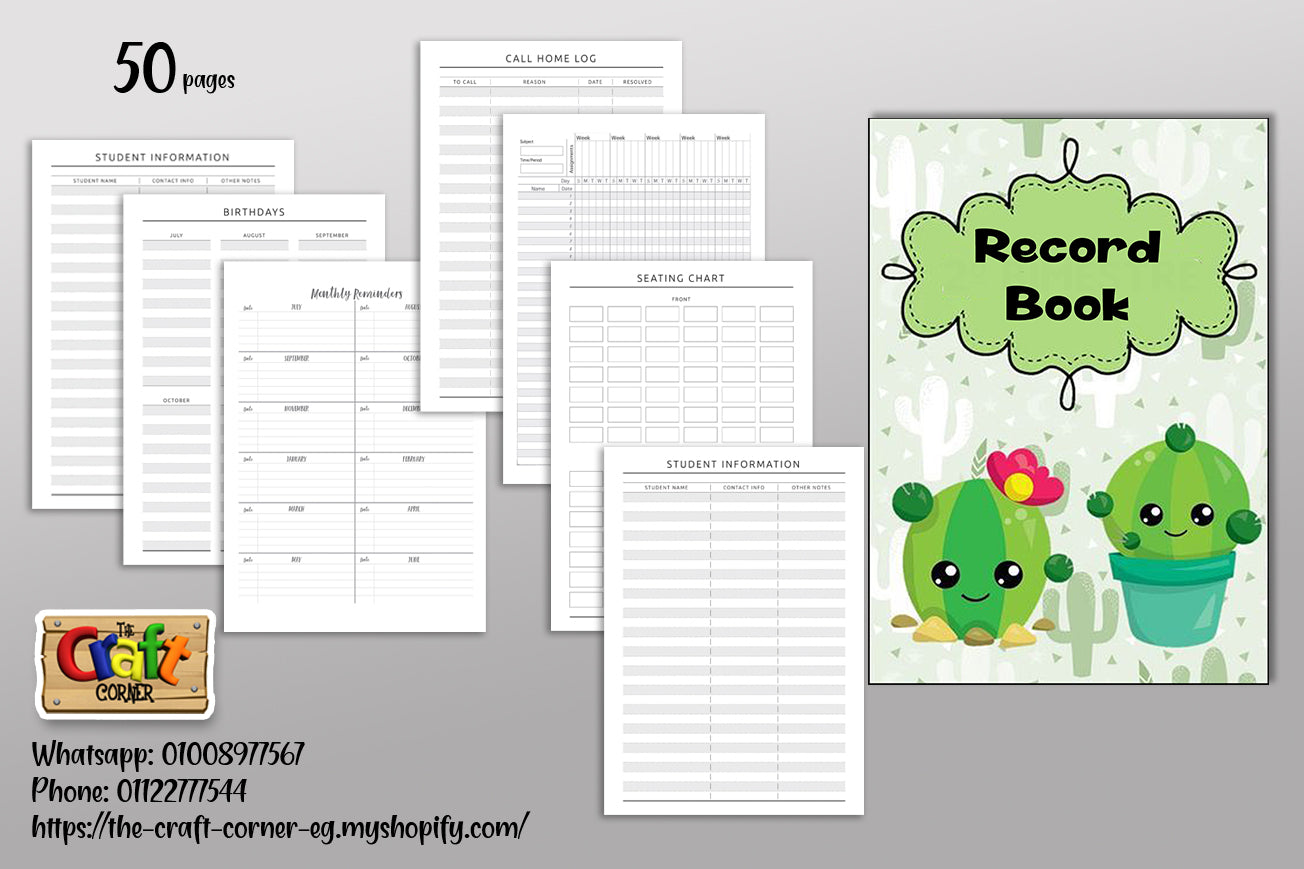 Cactus theme record book