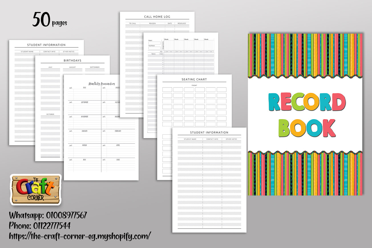 Stripes and dots theme record book