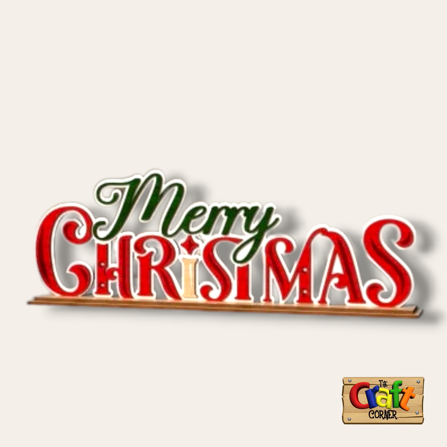 Wooden Layered "Merry Christmas" stand