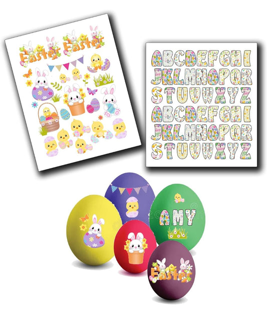 Easter egg decorating stickers, waterproof Easter chicks and bunnies