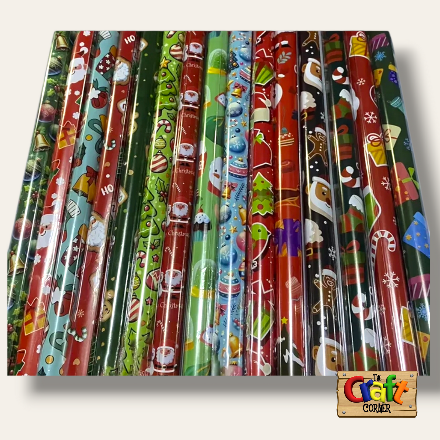 Christmas wrapping paper rolls