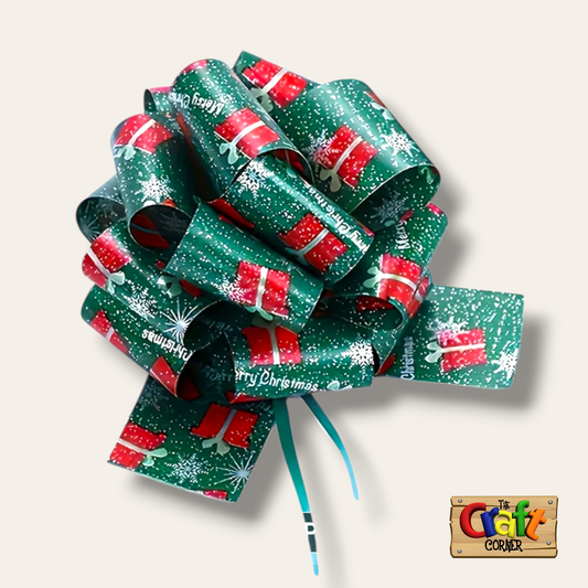 Christmas themed ribbon bow