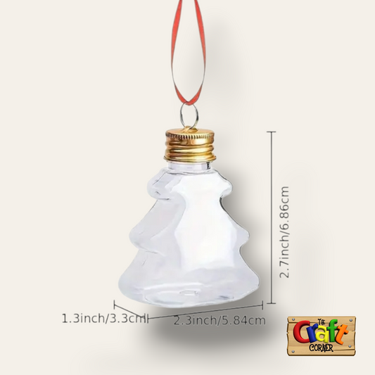 Christmas tree plastic empty ornaments