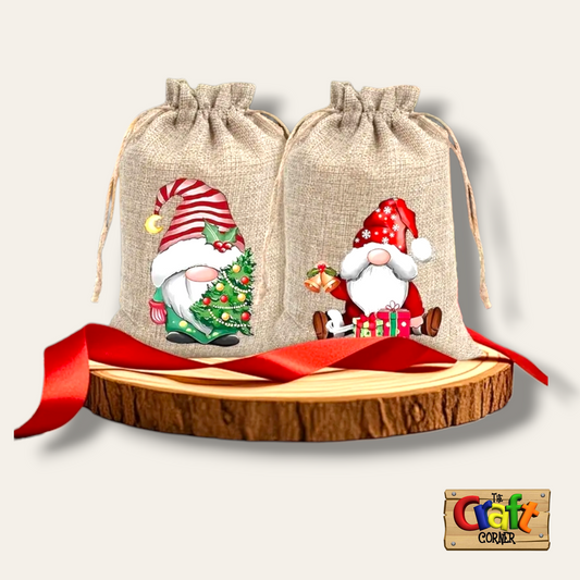 Christmas themed Santa Linen bags