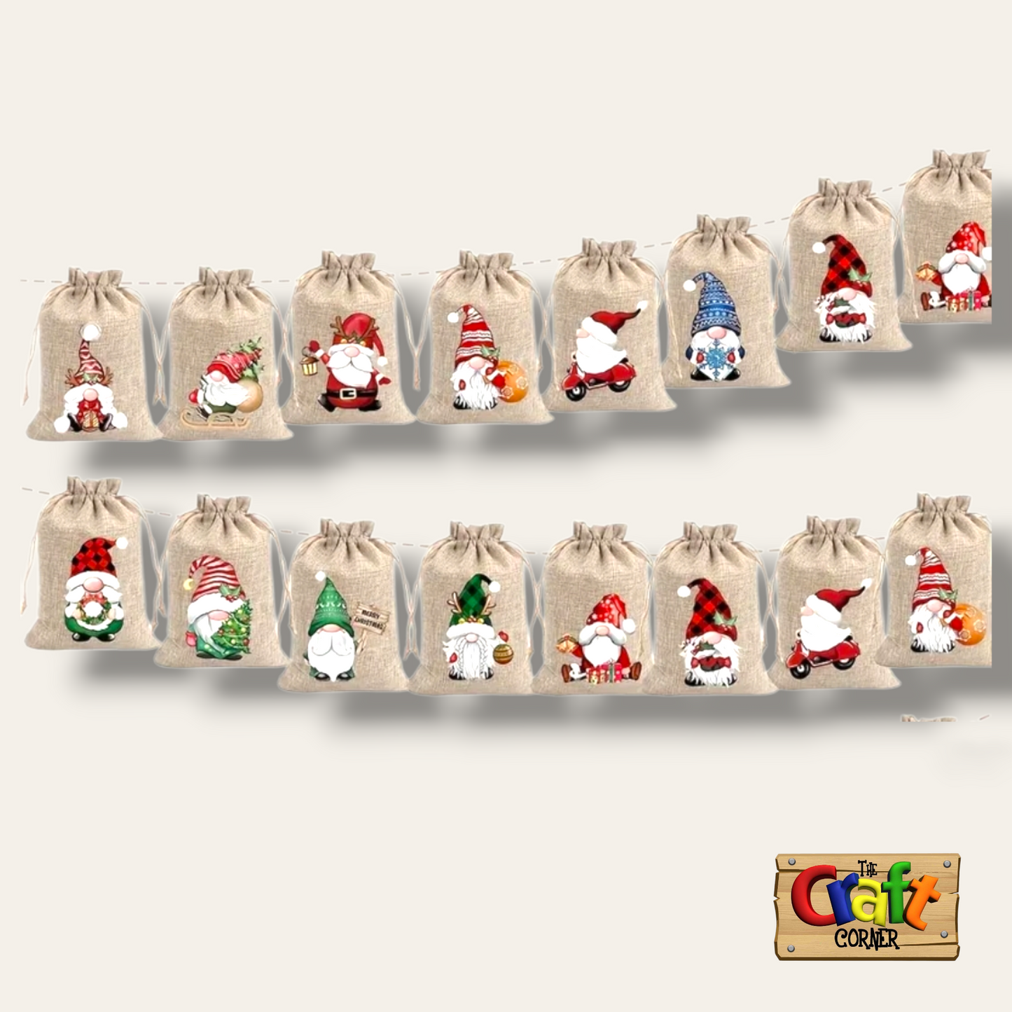 Christmas themed Santa Linen bags