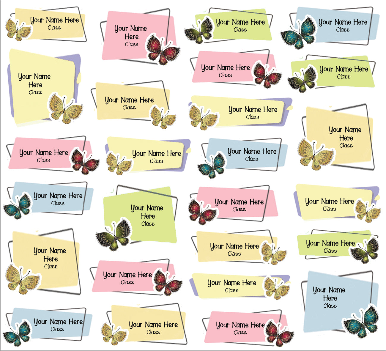 ""Butterflies" School labels packs