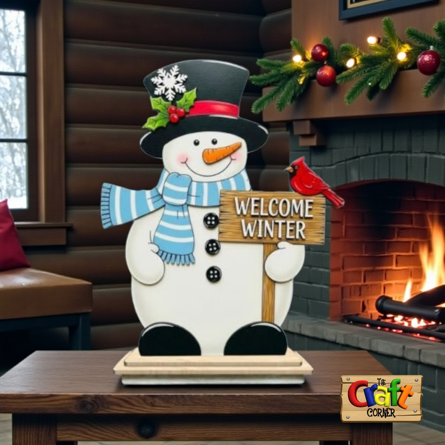 Wooden Layered Snowman stand