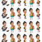 ""Caricature personalized (Girls) Labels"