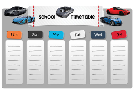 "Cool cars" school time table