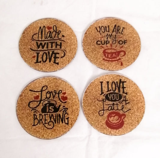Wooden printed coasters (set of 4)