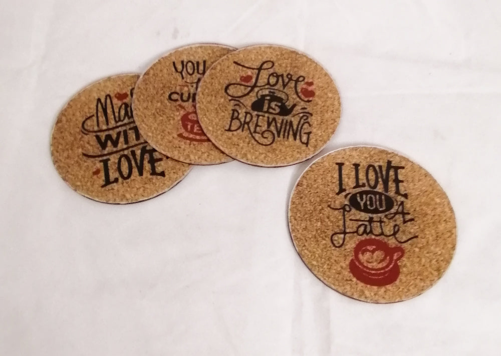 Wooden printed coasters (set of 4)