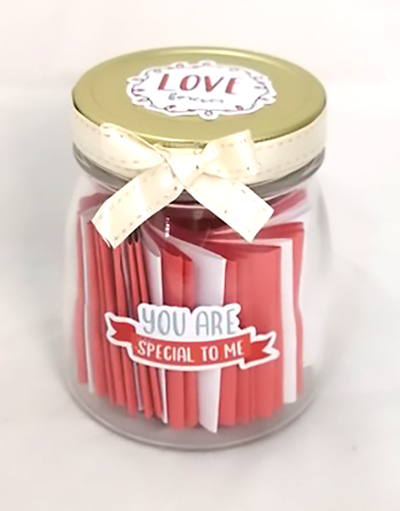 Valentine card message jar (paper)