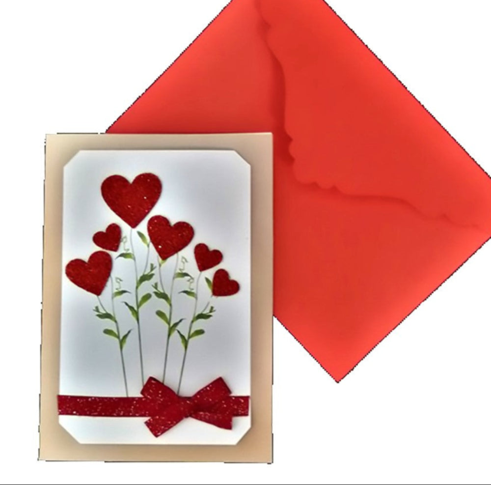 Hearts bouquet card