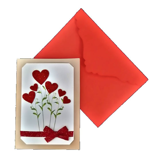 Hearts bouquet card
