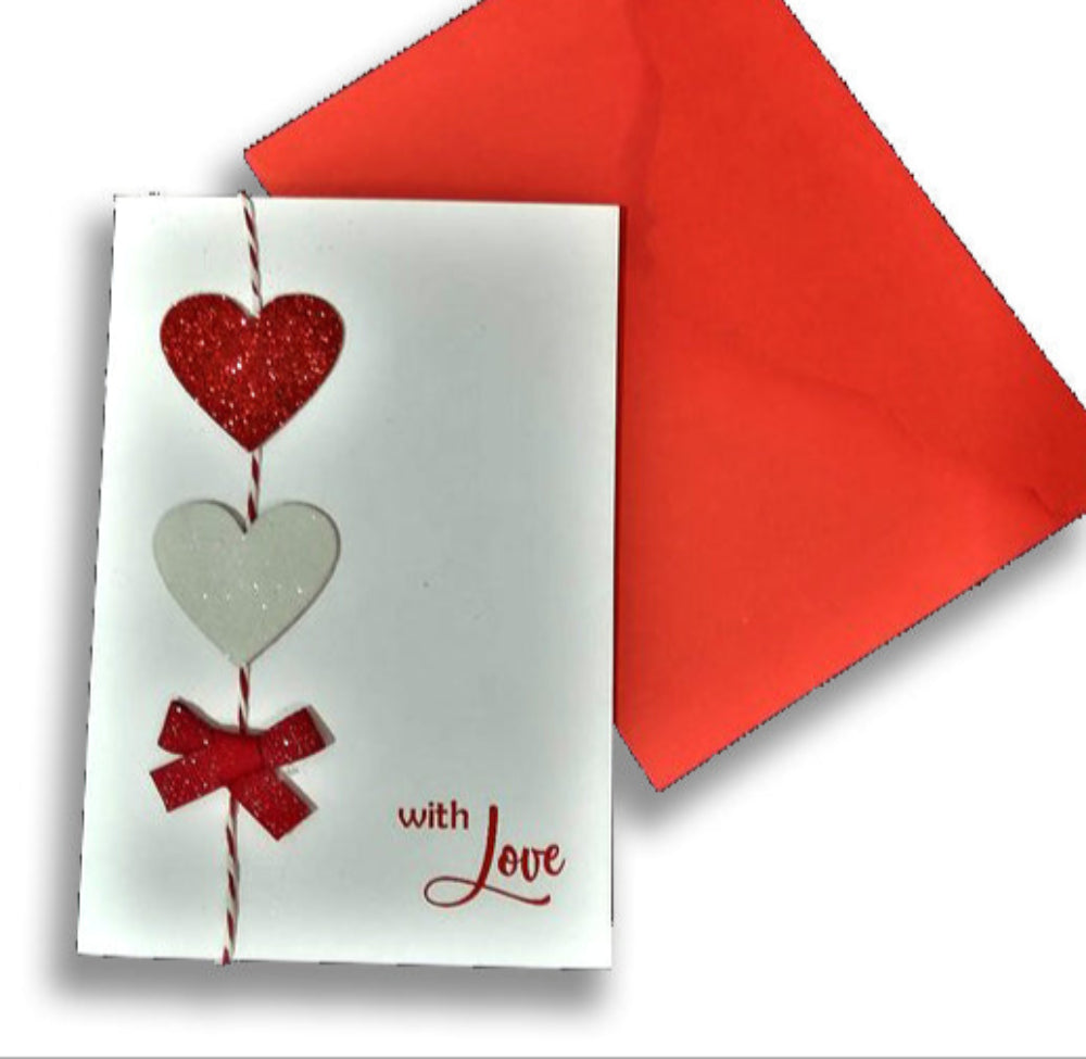 Hearts string card