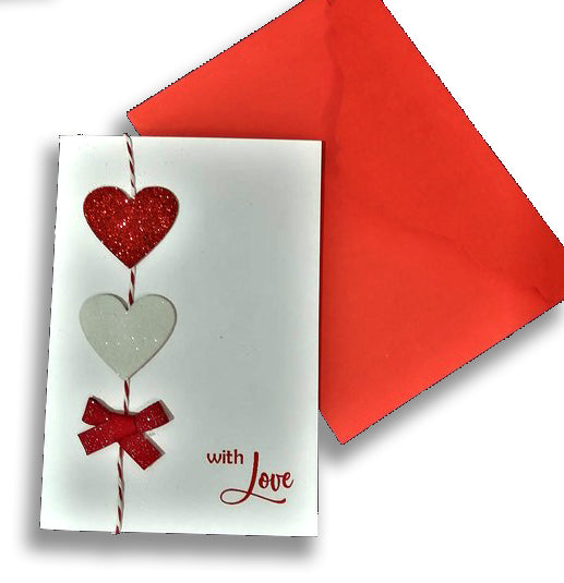 Hearts string card