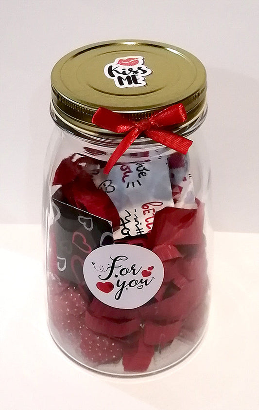 Valentine card message jar (cardboard)