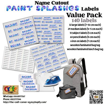 ""Name Cutout Paint Splashes"