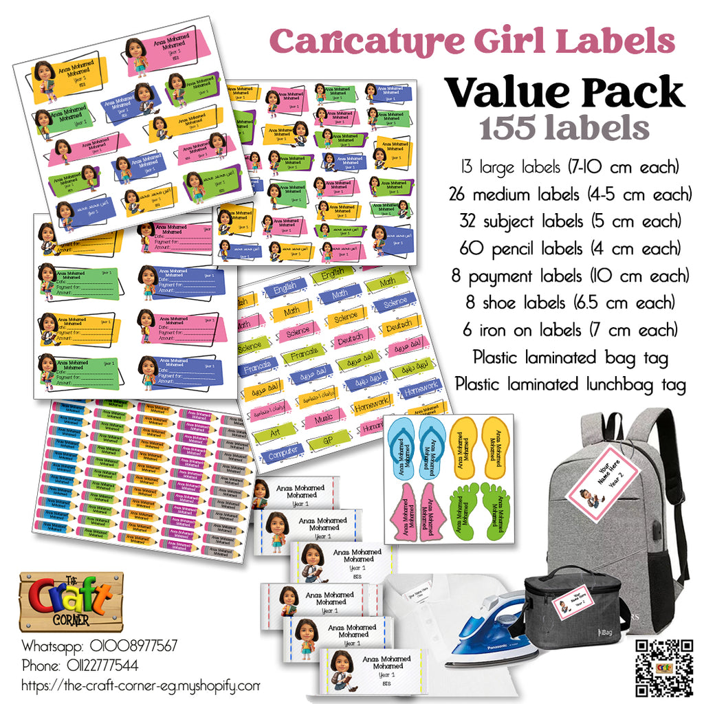 ""Caricature personalized (Girls) Labels"