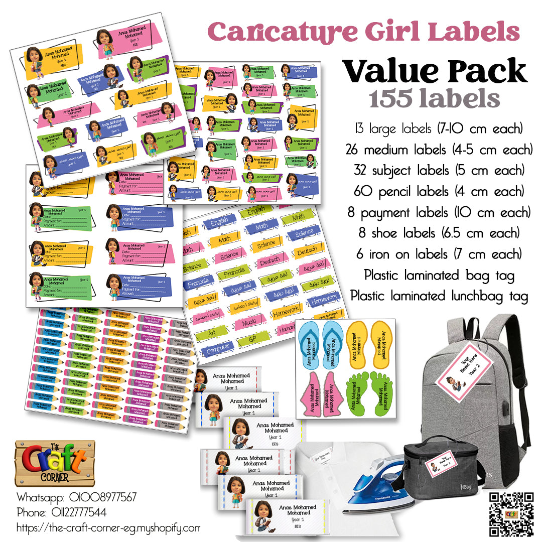 ""Caricature personalized (Girls) Labels"