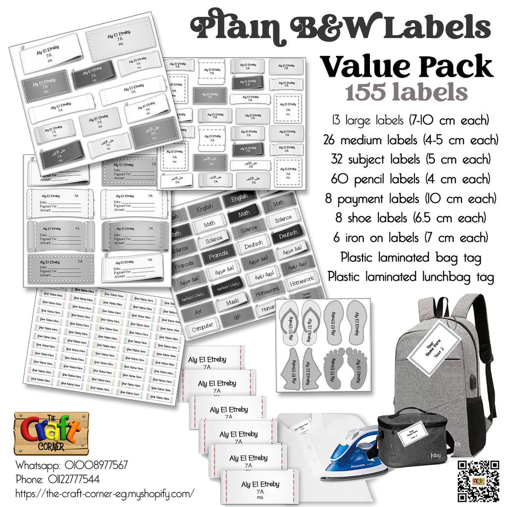 ""Plain Labels B&W"
