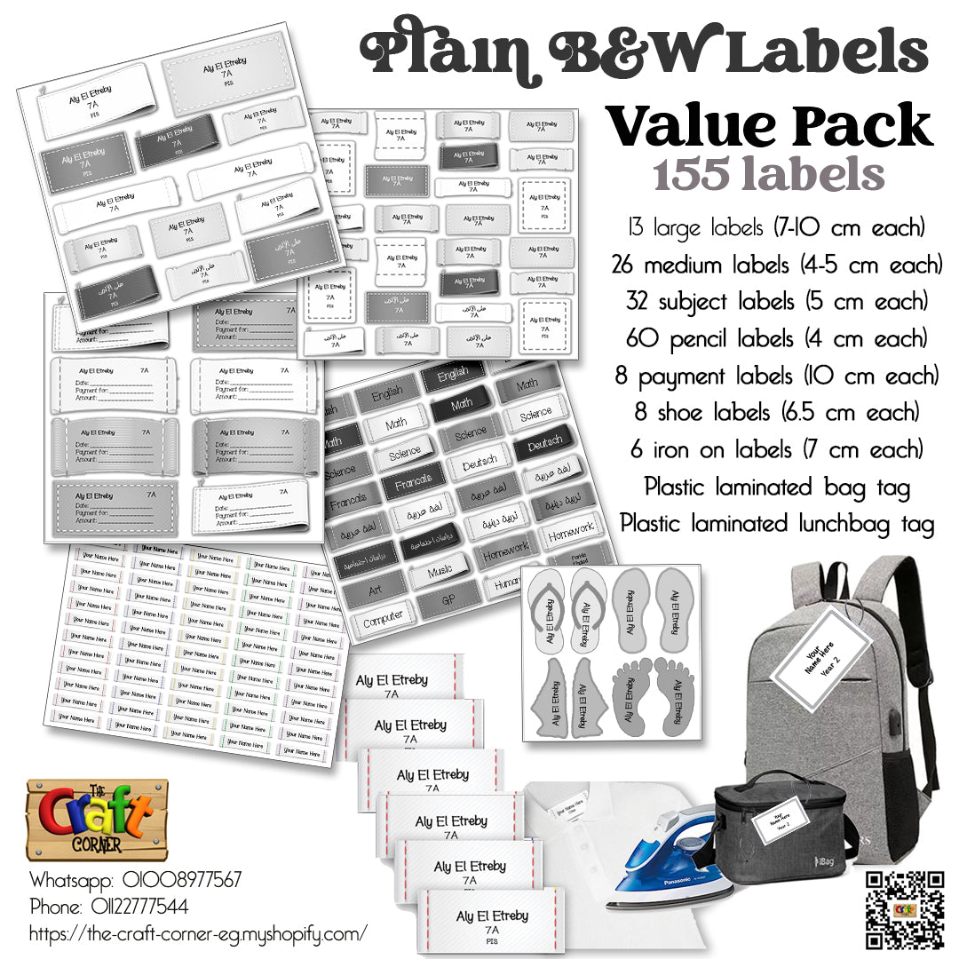 ""Plain Labels B&W"