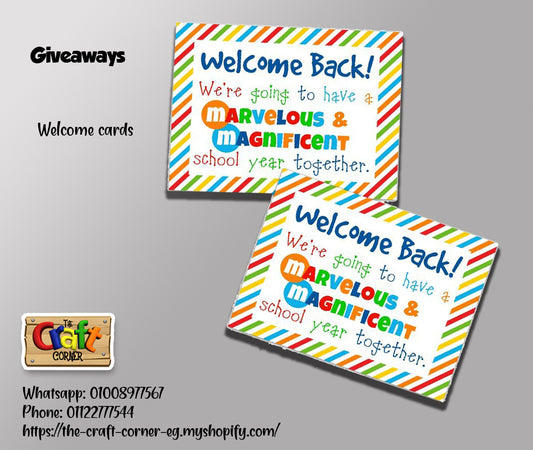 Welcome back cards