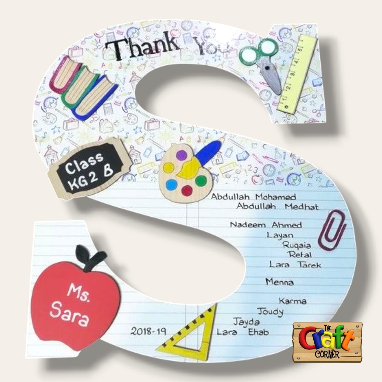 Personalized intial stand for teacher