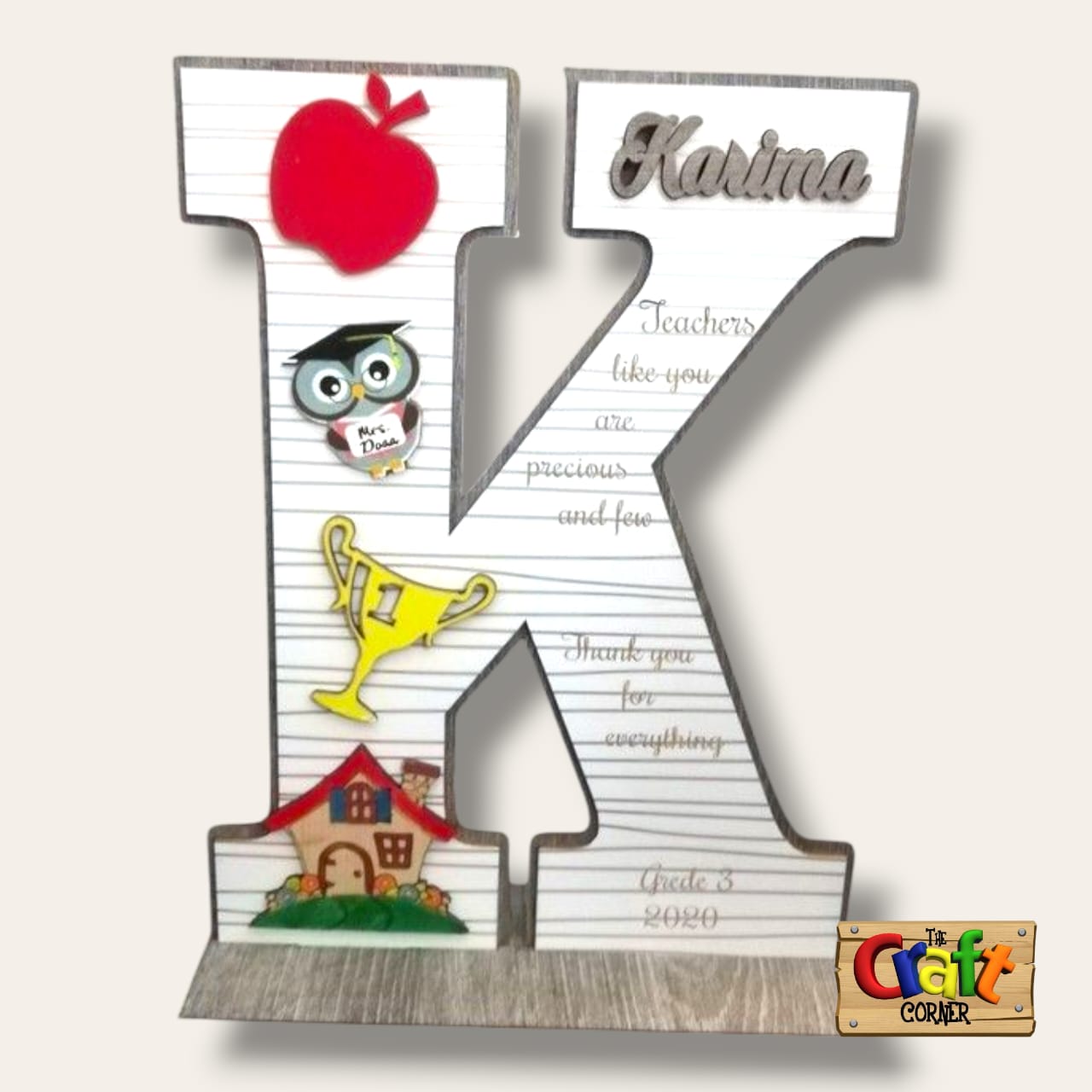 Personalized intial stand for teacher