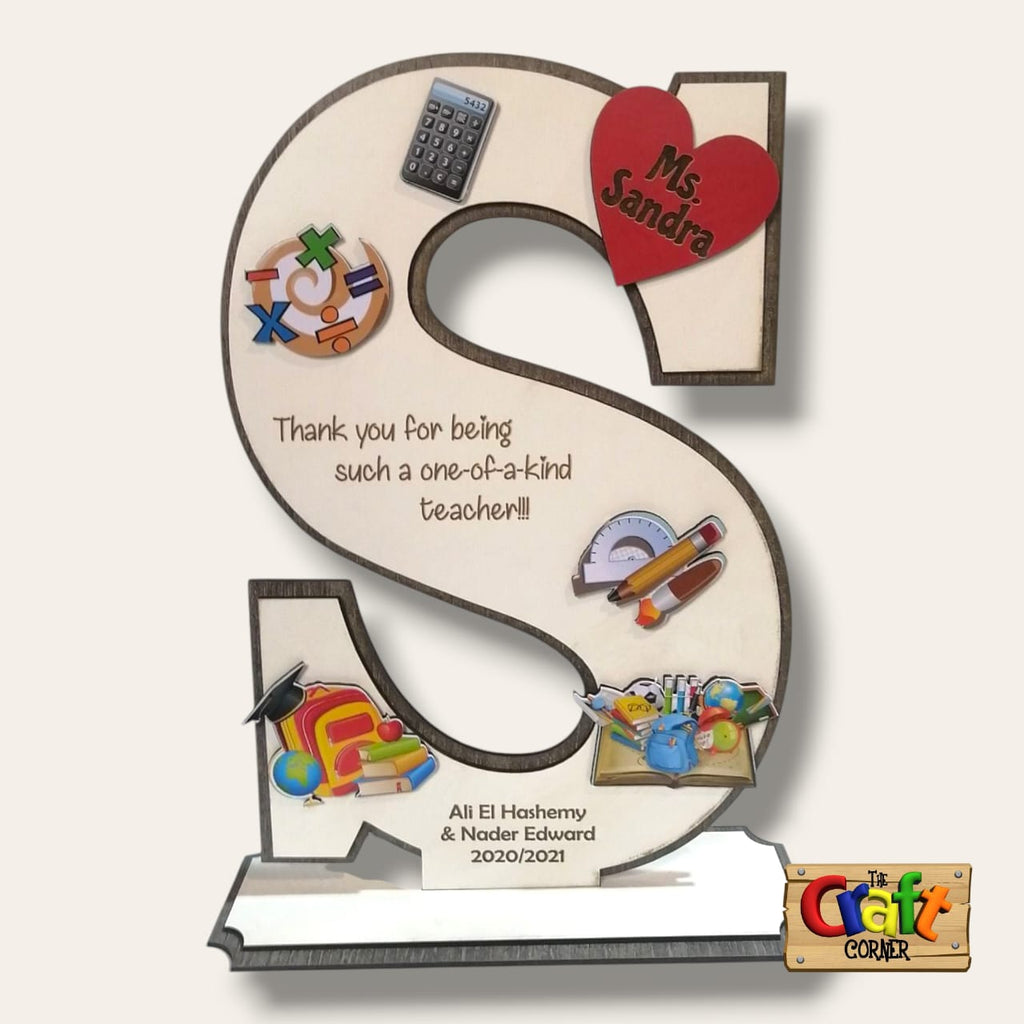 Personalized intial stand for teacher