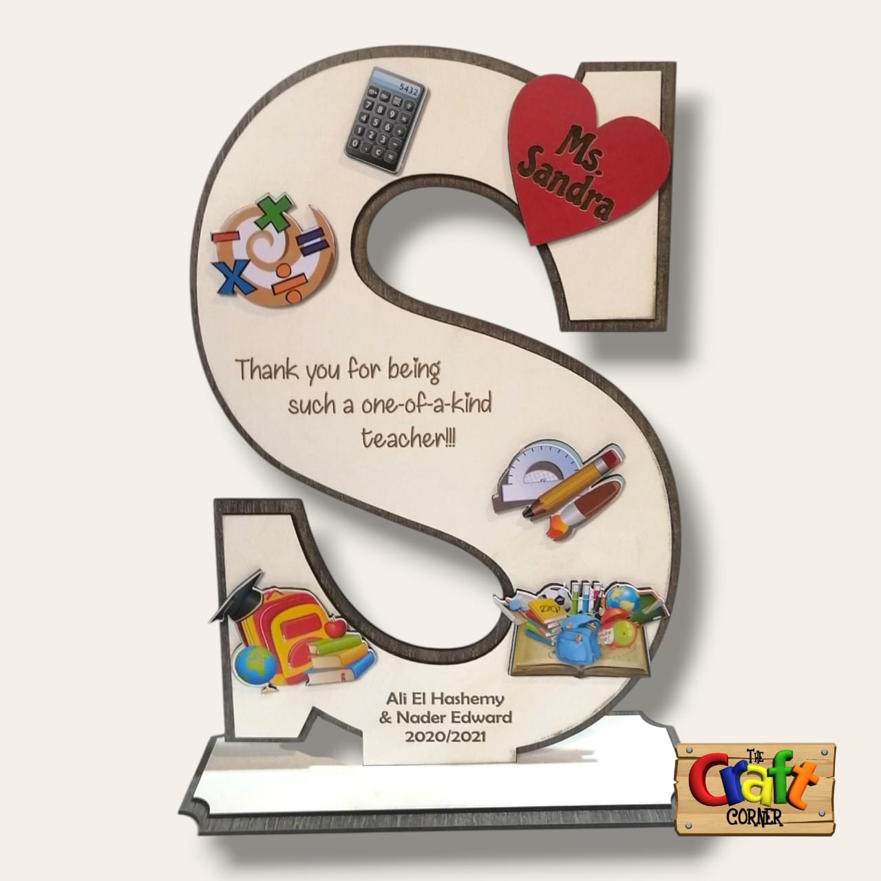 Personalized intial stand for teacher