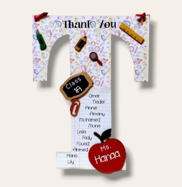 Personalized intial stand for teacher