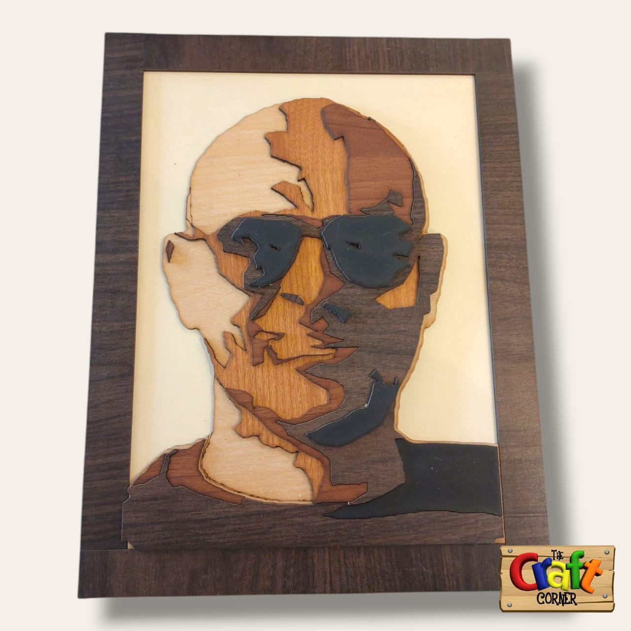Layered wooden face art