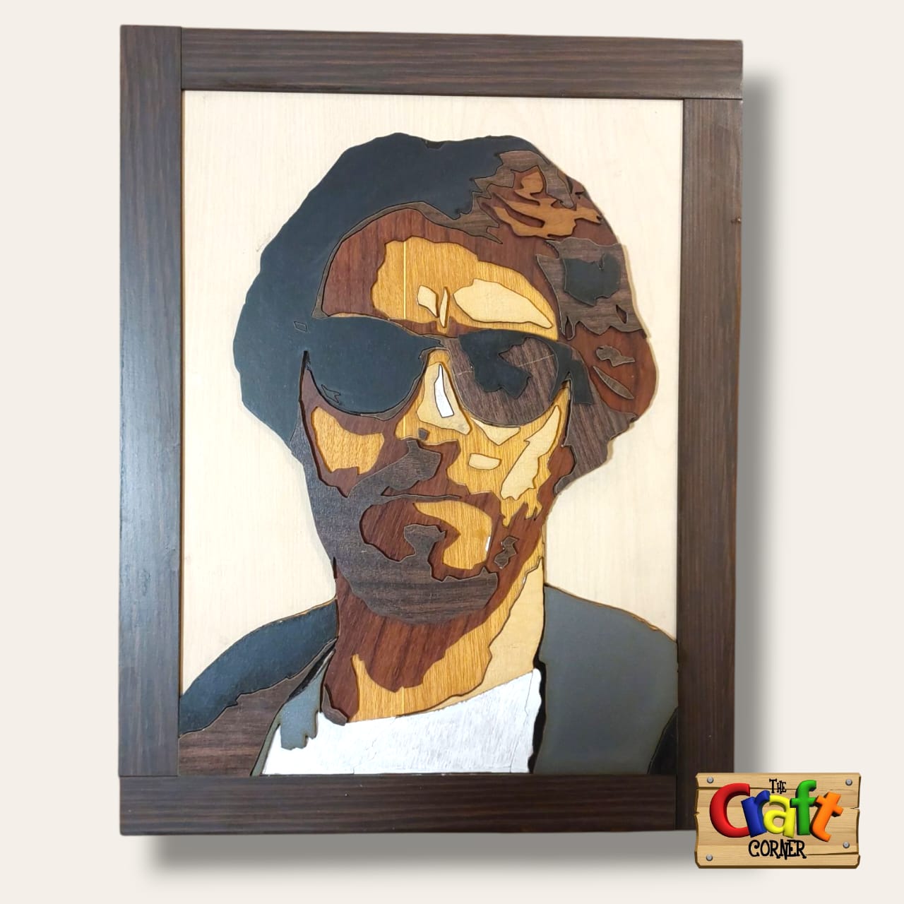 Layered wooden face art