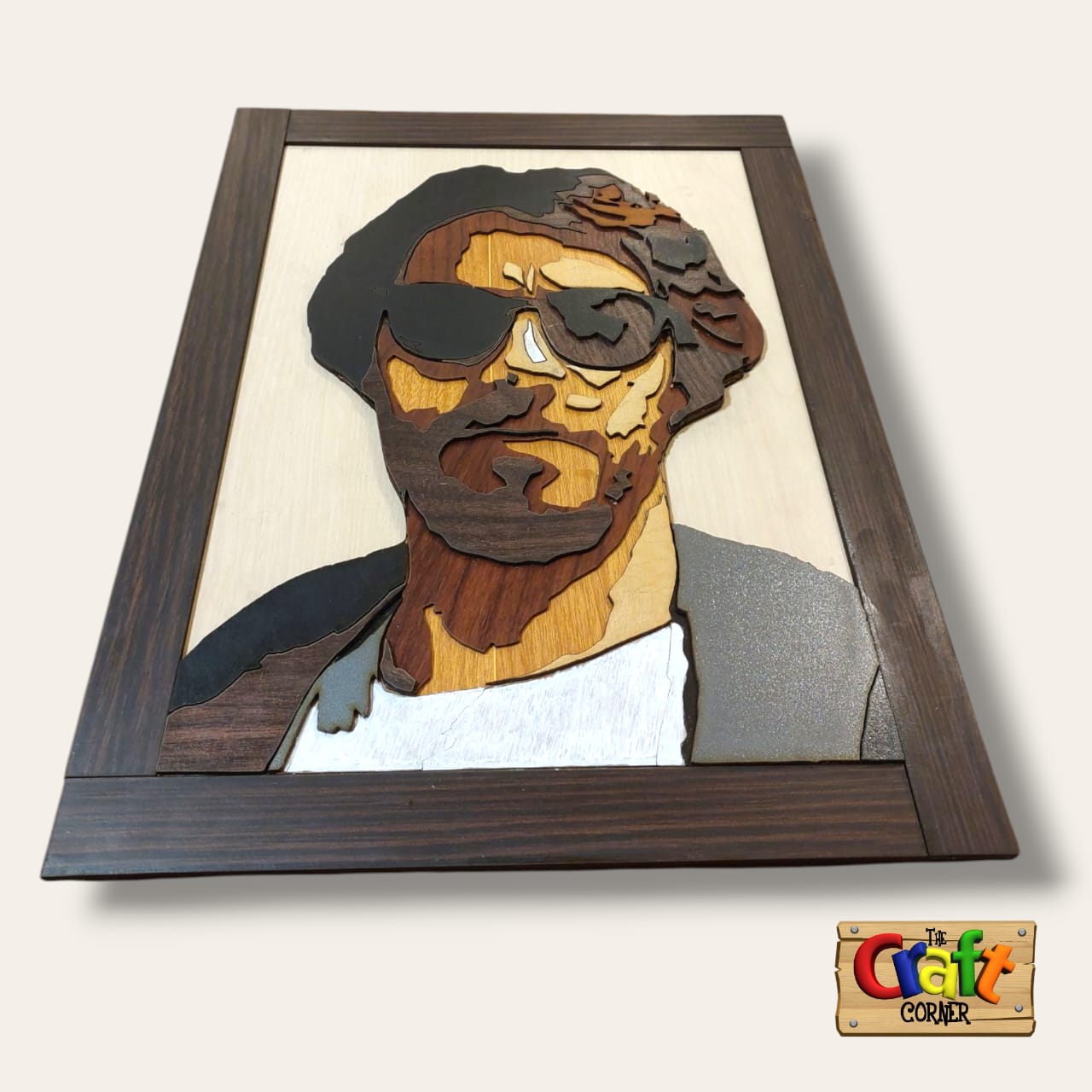 Layered wooden face art