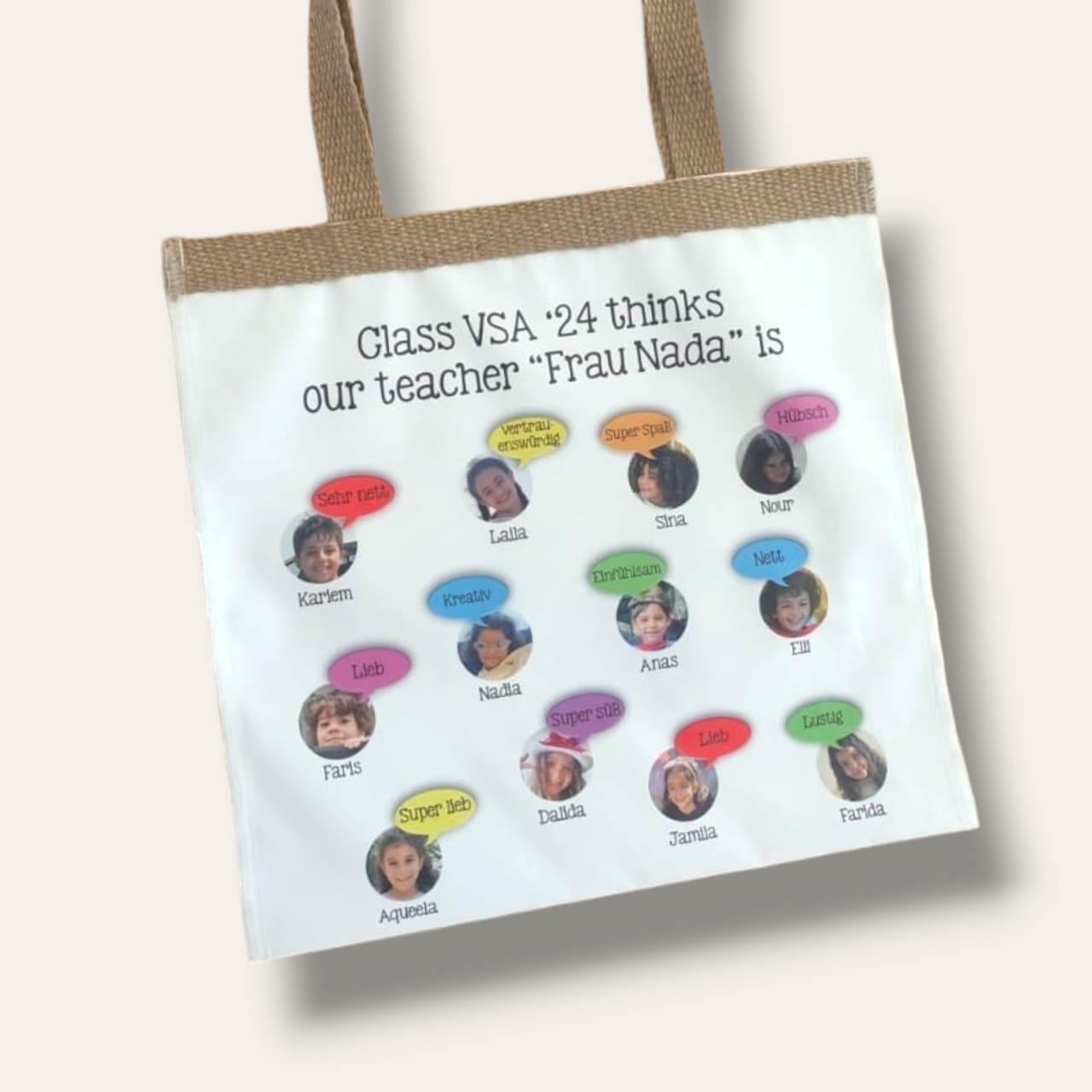 Teacher totebag (real photos messages)