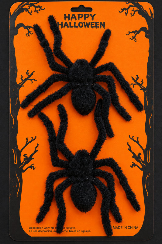 Furry spiders (pack of 2)