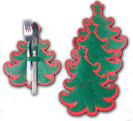 Christmas tree Felt Cutlery Holder (set of 4)