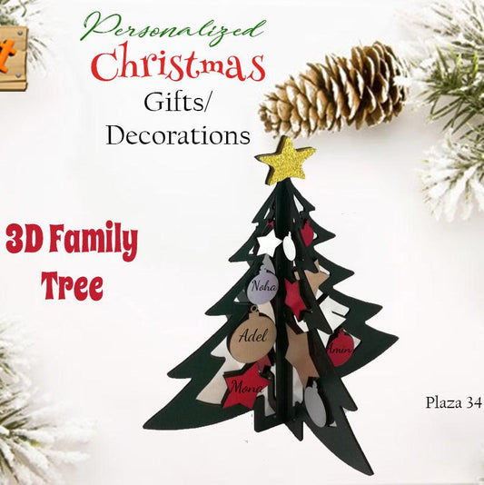 3D wooden tabletop christmas tree