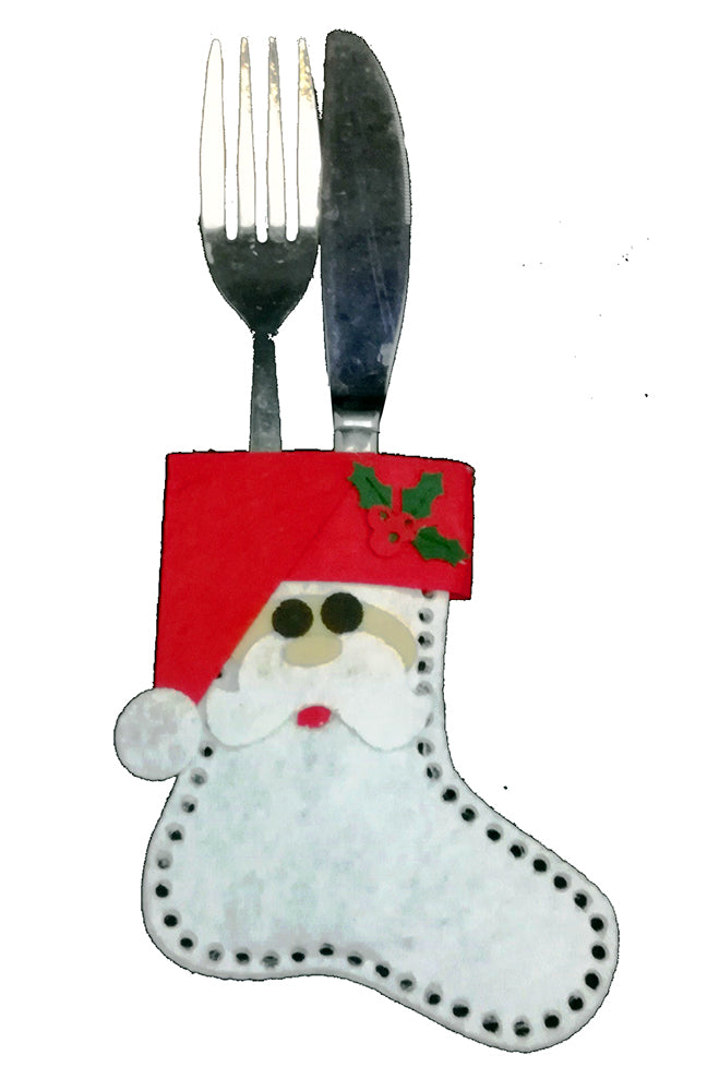 Christmas stocking Felt Cutlery Holder (set of 4)