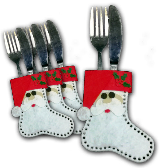 Christmas stocking Felt Cutlery Holder (set of 4)