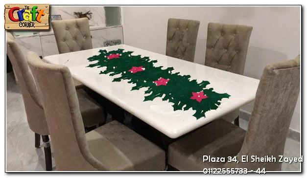 Velvet Christmas table runner (Holly)
