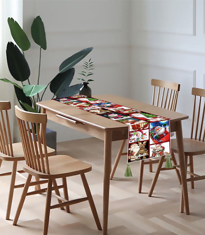 Table runner: Canvas printed Christmas table runner (squares)