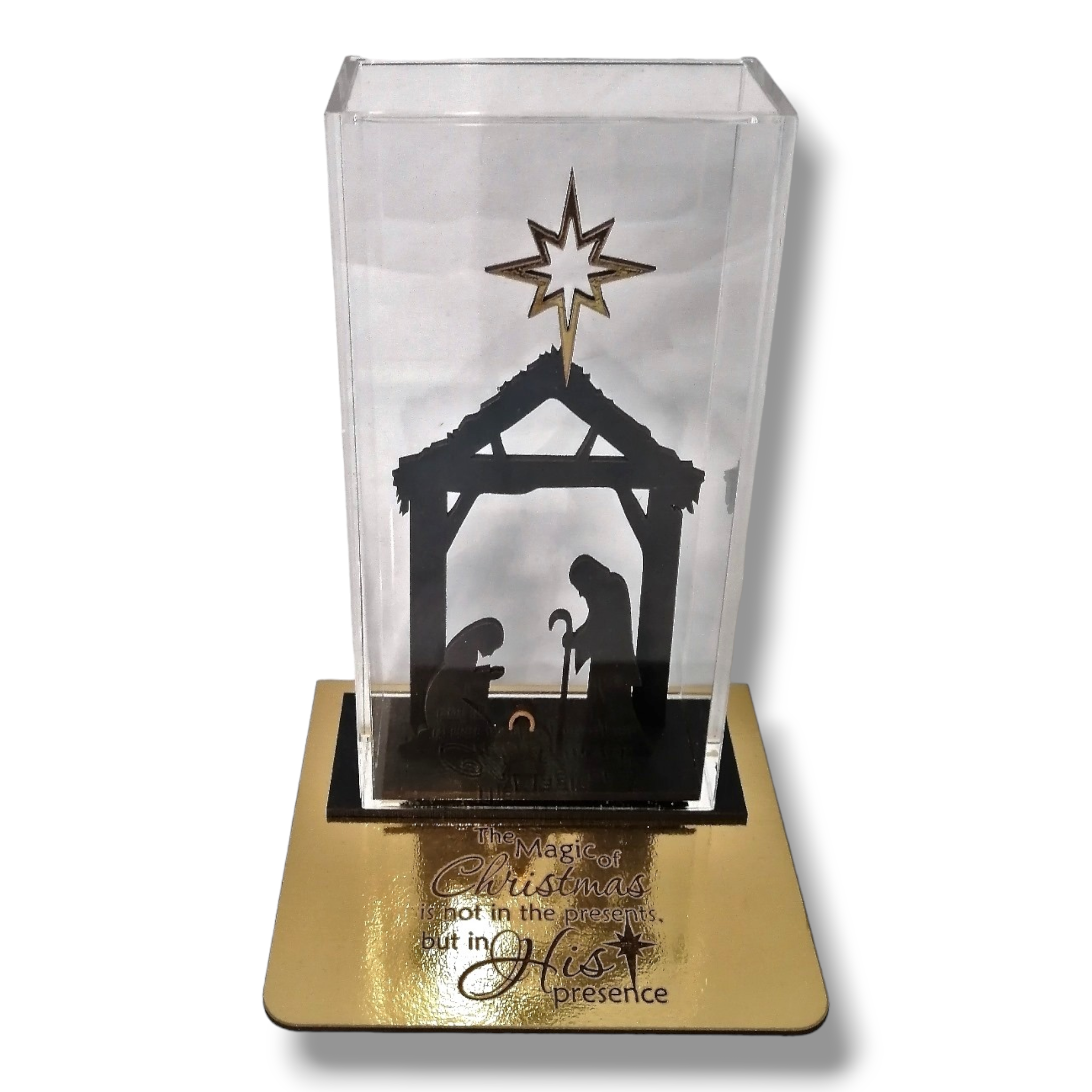 3D lighted Christmas Nativity scene acrylic stand